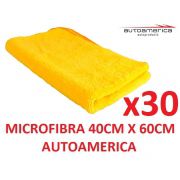 30 un Flanela Toalha Microfibra 40 X 60 Cm Autoamerica (sem embalagem / blister)