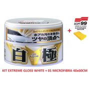 Cera Sintética Extreme Gloss White Soft99 Cores Claras + microfibra 40x60 Autoamerica