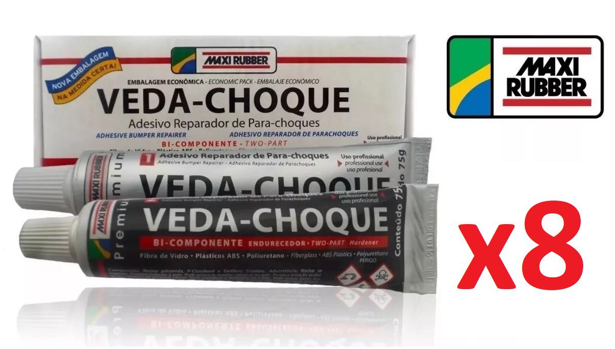 Kit C/ 8 Veda Choque Maxi Rubber Parachoque Solda 150g