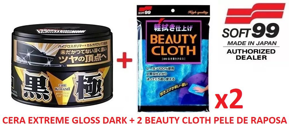 Kit C/ Cera Sintetica Extreme Gloss Black & Dark + 2 Beauty Cloth pele de raposa