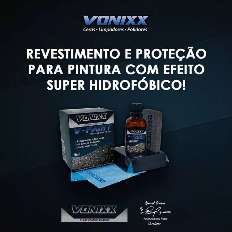 V-paint Vitrificador Pintura 50ml Vonixx V 3 Anos Proteção + Vitrificador De Bancos Couro V-leather 50 Ml Vonixx