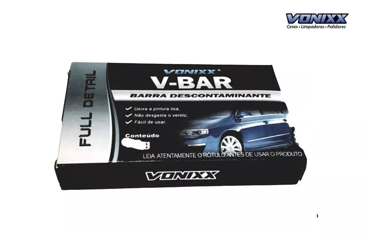 V-PLASTIC 20ml vitrificador p/ plásticos + Limpador multiação APC 500ML + Revelax Vonixx + Clay bar