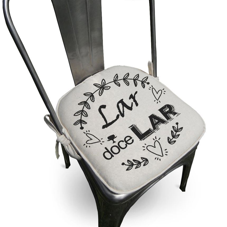 Almofada Assento Para Cadeira Algodão Lar 40x40cm - Ecaza