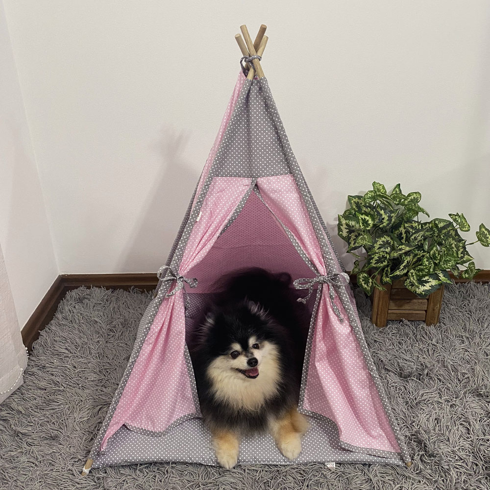 Cabana Pet Camping Cachorro Gato - Algodão Poá - 70x70x84cm
