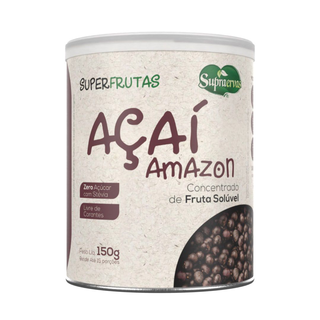 Açaí Amazon 150g - Zero Açúcar, adoçado com Stévia, Livre de corantes.