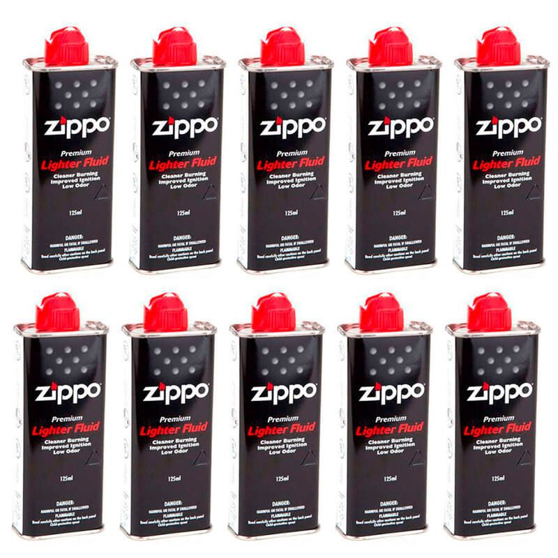 10x Fluido Premium para Isqueiro Zippo 125 ml