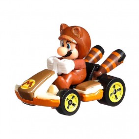 Boneco Hot Wheels Die-Cast Mario Kart: Tanooki Mario - Standard Kart | Mattel