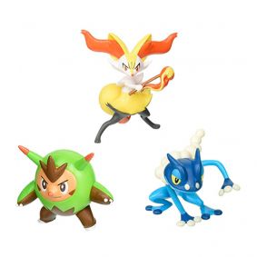 Boneco Pokémon Action Figure 2" - Quilladin, Braixen e Frogadier | TOMY/Sunny