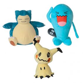 Pelúcias Pokémon 12" - Mimikyu + Wobbuffet + Snorlax| WCT/DTC