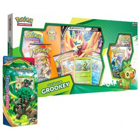 Pokémon TCG: Box Coleção Galar Grookey - Zamazenta V + Deck SWSH1 Espada e Escudo - Baralho Temático Rillaboom