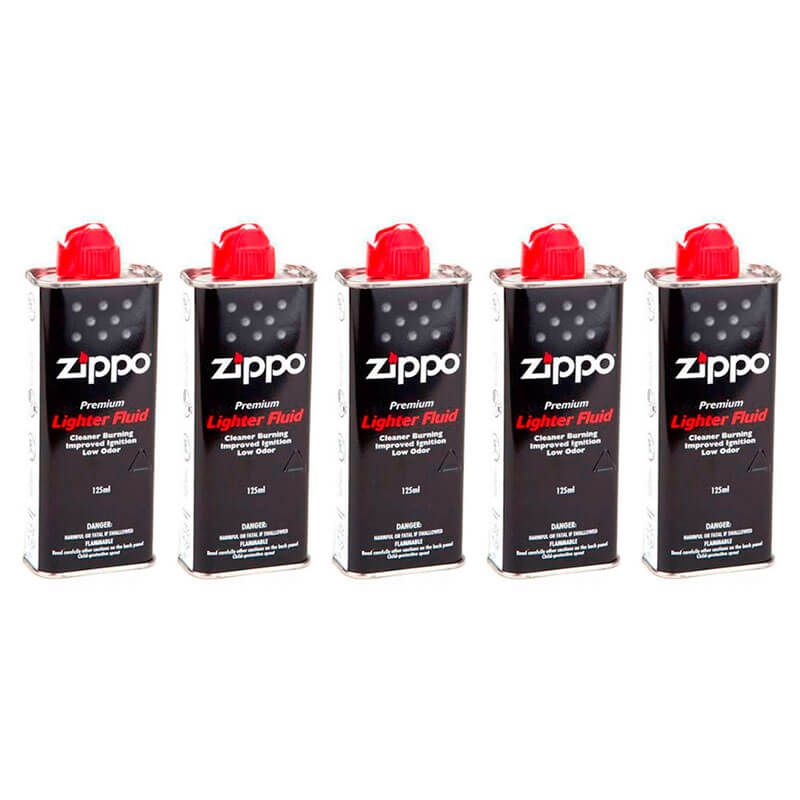 5x Fluido Premium para Isqueiro Zippo 125 ml