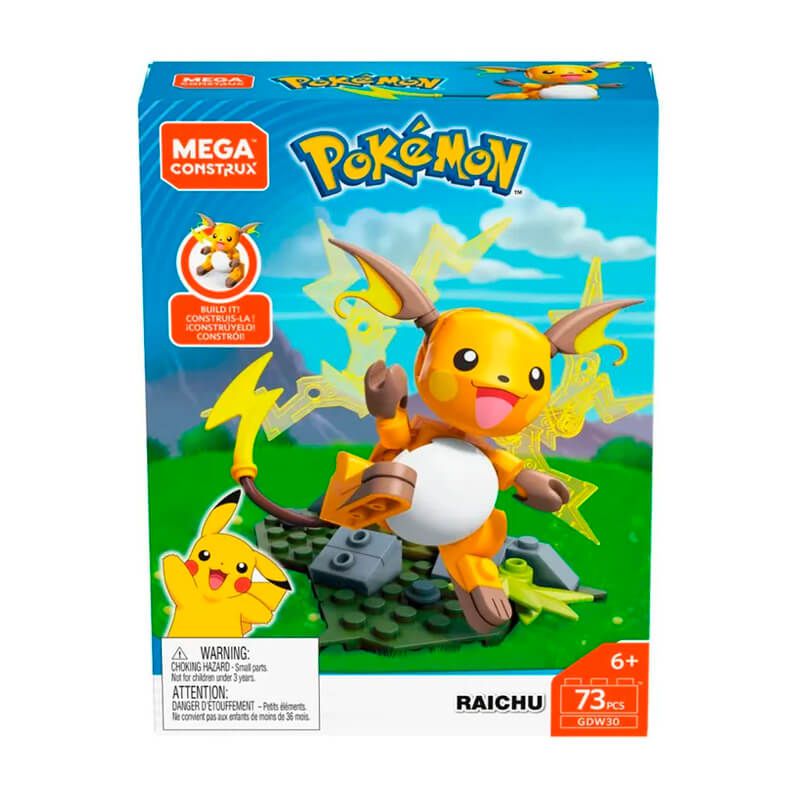 Blocos de Montar Mega Construx Pokémon - Raichu + Slowpoke | Mattel