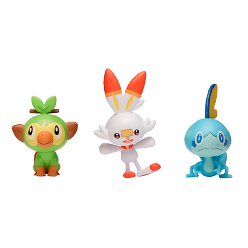 Bonecos Pokémon Battle Figure Multi Pack (8 Figuras) - Scorbunny, Grookey, Sobble, Pikachu, Jigglypuff, Cubone, Vaporeon e Magikarp | Jazwares