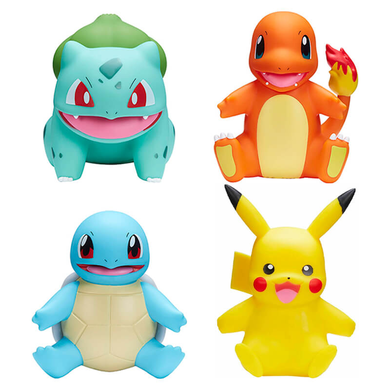 Figuras Pokémon Select Bulbasaur, Charmander, Squirtle e Pikachu #S1 em Vinilo 4" | Jazwares