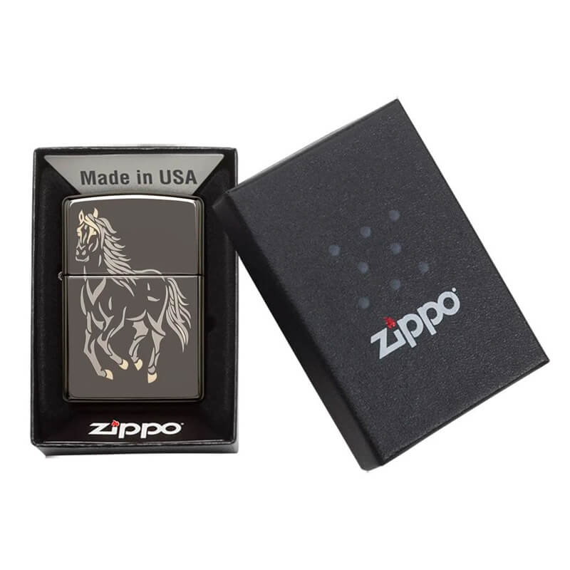 Isqueiro Zippo 28645 Classic Running Horse Black Ice®