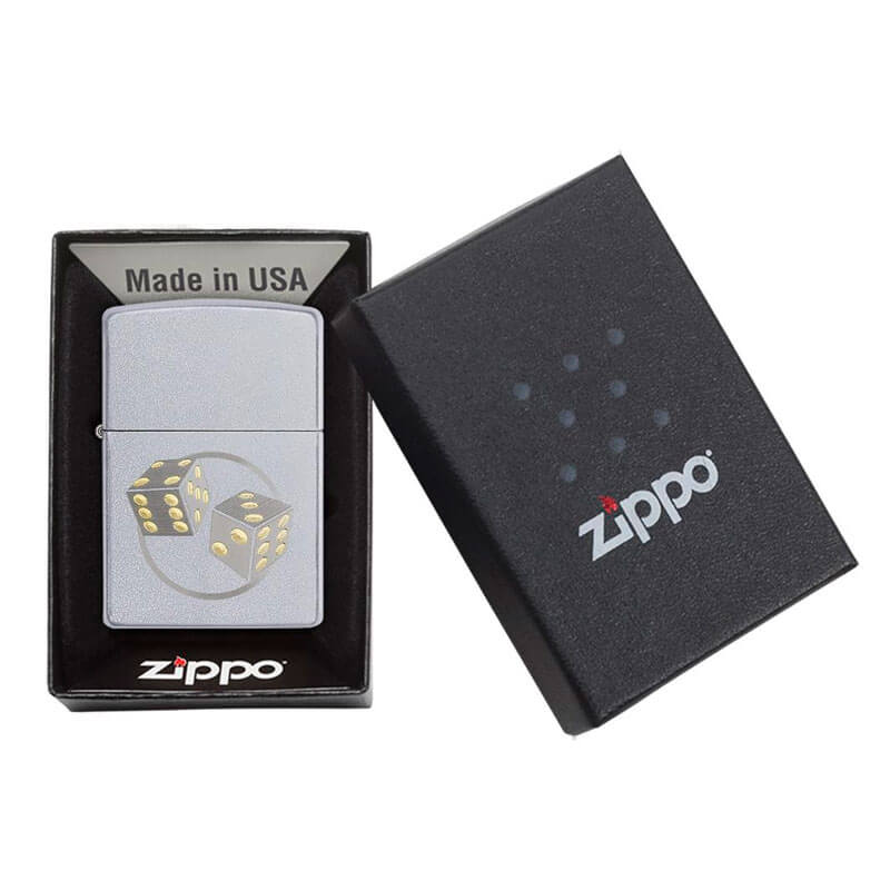 Isqueiro Zippo 29412 Classic Cromado Dados Satin