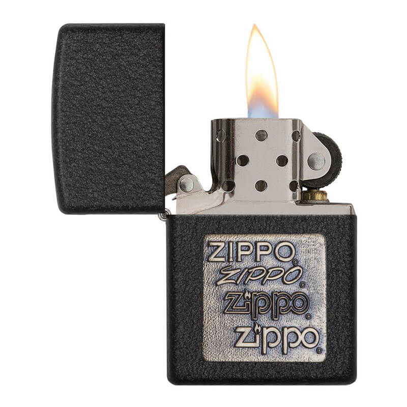 Isqueiro Zippo 362 Classic Gold Zippo Logo Black Crackle™ 