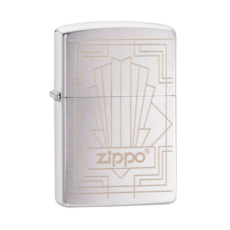 Isqueiro Zippo 49206 Classic Cromado Zippo Logo Deco Design Escovado