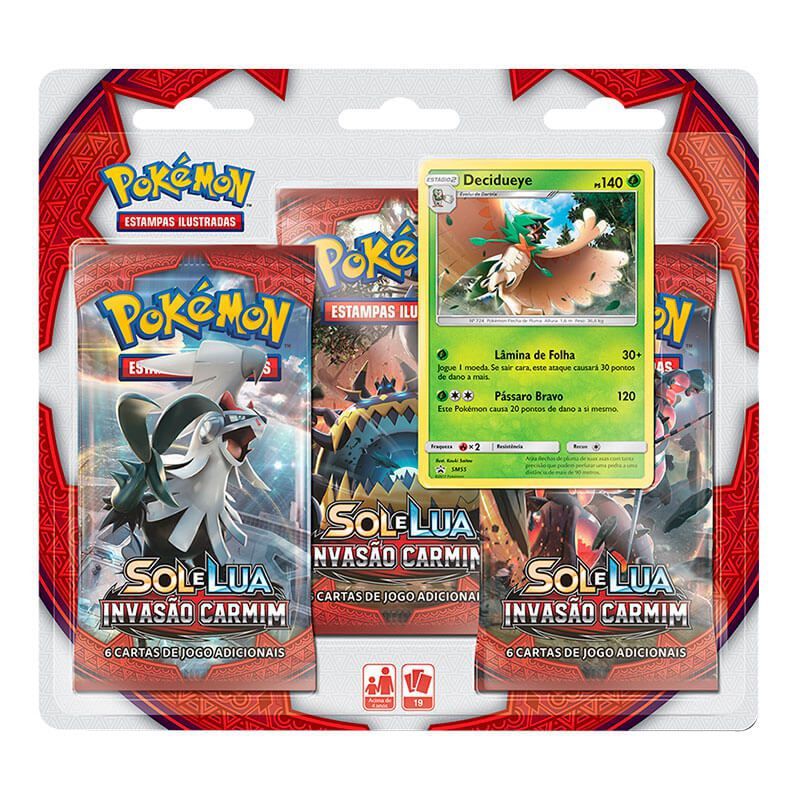 Pokémon TCG: 2 Triple Pack SM4 Invasão Carmim - Decidueye e Lucario