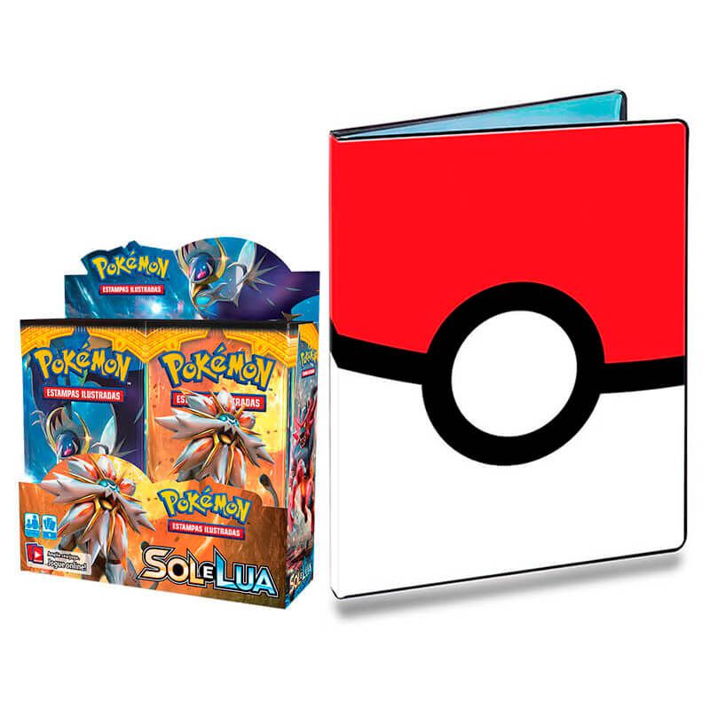 Pokémon TCG: Booster Box (36 unidades) SM1 Sol e Lua + Pasta Oficial Ultra PRO Poké Ball