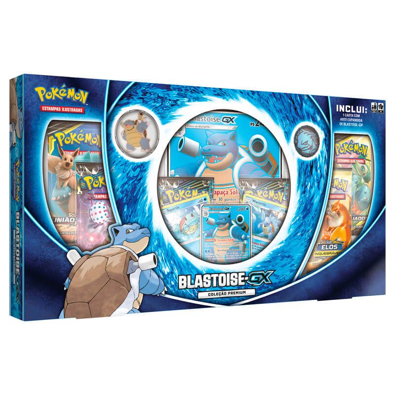 Pokémon TCG: Box Coleção Premium Blastoise-GX + Deck SM9 Canhão Torrencial