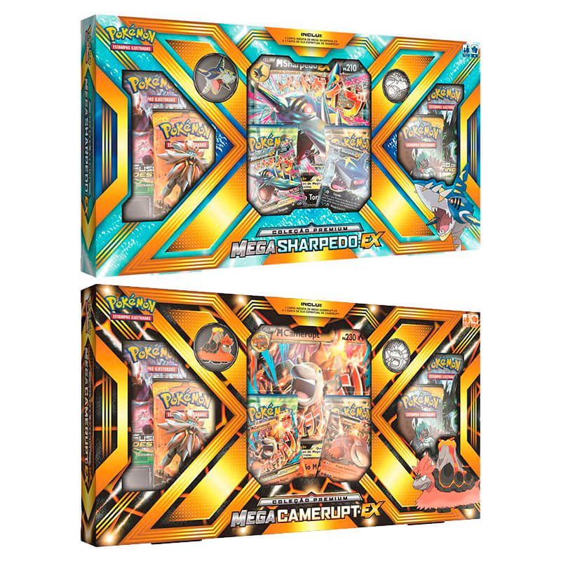 Pokémon TCG: Box Coleção Premium - Mega Camerupt-EX + Mega Sharpedo-EX