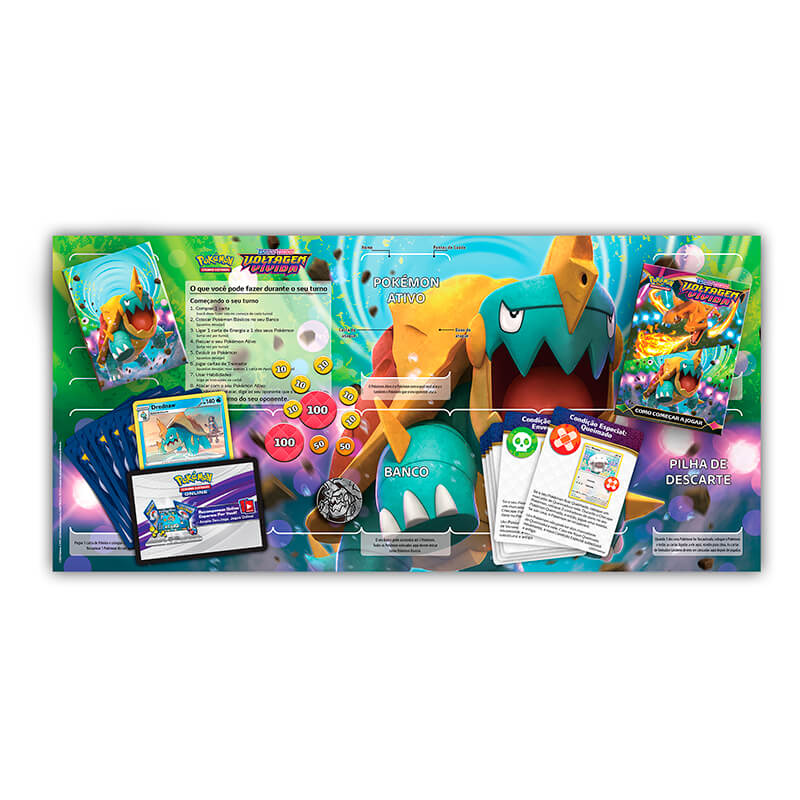 Pokémon TCG: Deck SWSH4 Voltagem Vívida - Baralho Temático Drednaw + Triple Pack Grookey