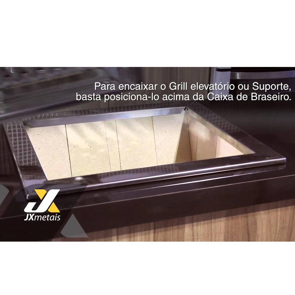 Caixa Braseiro cooktop Refrataria 60x50 Inox/aço Carbono Jx Metais