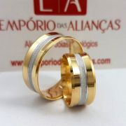 Alianças Ouro 18k Casamento Noivado Côncova Anatômica 8mm 11 Gramas Ródio Ouro Branco