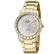 Relógio Champion Feminino Dourado Aço Analógico Passion CN28857H
