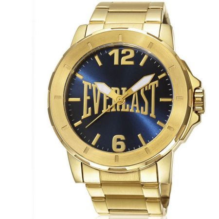 Relógio Everlast Masculino Dourado Aço Inox Analógico E599