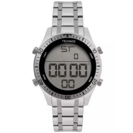 Relógio Technos Masculino Aço Inoxidável Prata Digital Cronógrafo T02139AC/1C