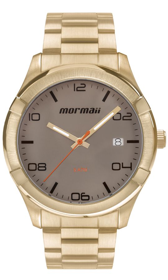 Relógio Mormaii Masculino Dourado Analógico Aço Inox Calendário MO2415AF/4C