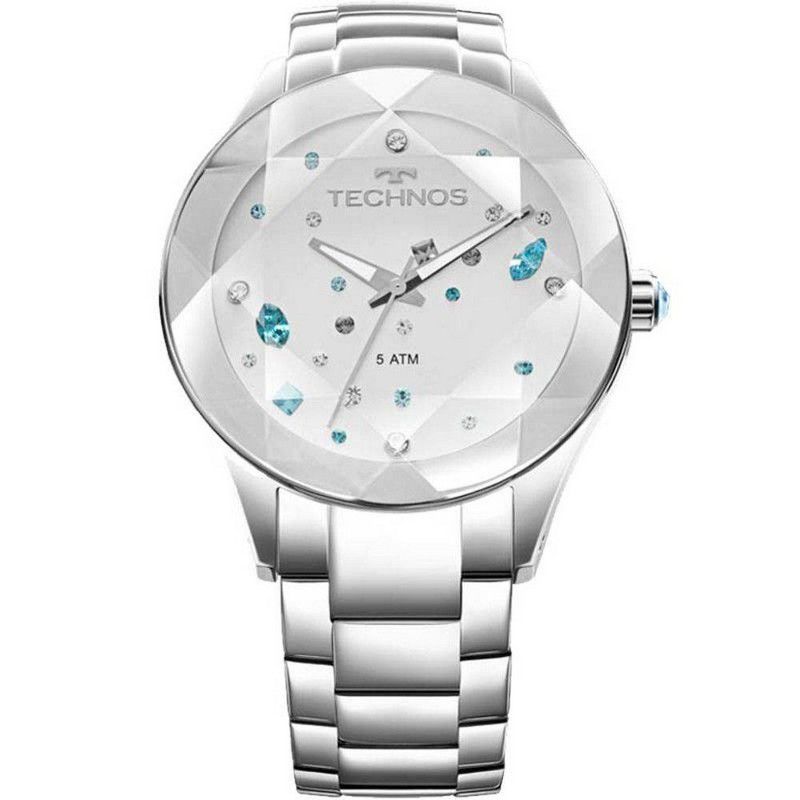 Relógio Technos Feminino Prata Crystal Analógico Aço Inox 2039AVDTM/1K