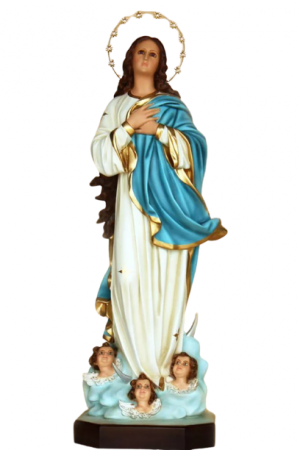 Imaculada Conceição em resina com olhos de vidro - 104cm