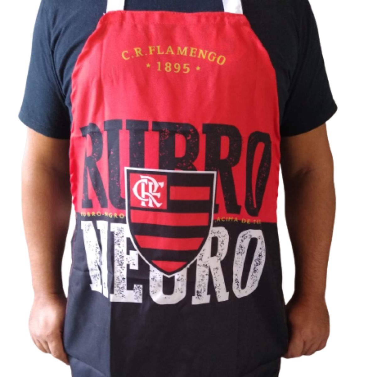 Kit Churrasqueiro Flamengo Avental e Taça Presente Brasfoot