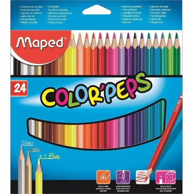 Lápis De Cor Color Peps Classic 24 Cores Maped