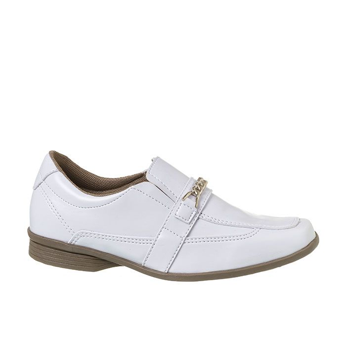 Sapato Social Juvenil Masculino Branco + Cinto | Classic