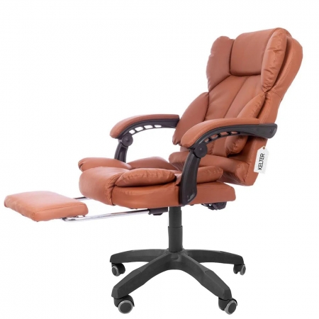 Cadeira para escritório presidente com apoio de pés Kelter - Marrom - F11