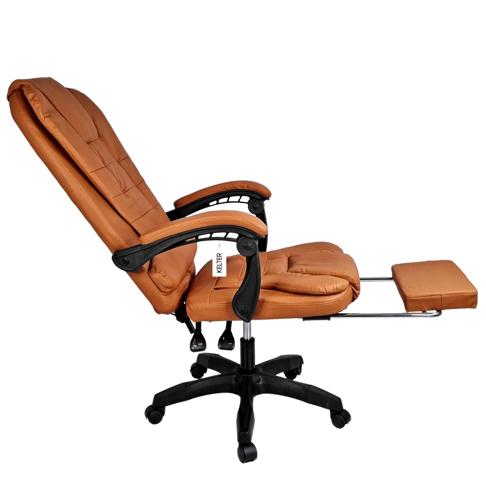 Cadeira presidente de escritório com massageador e aquecimento Kelter - Marrom - V413