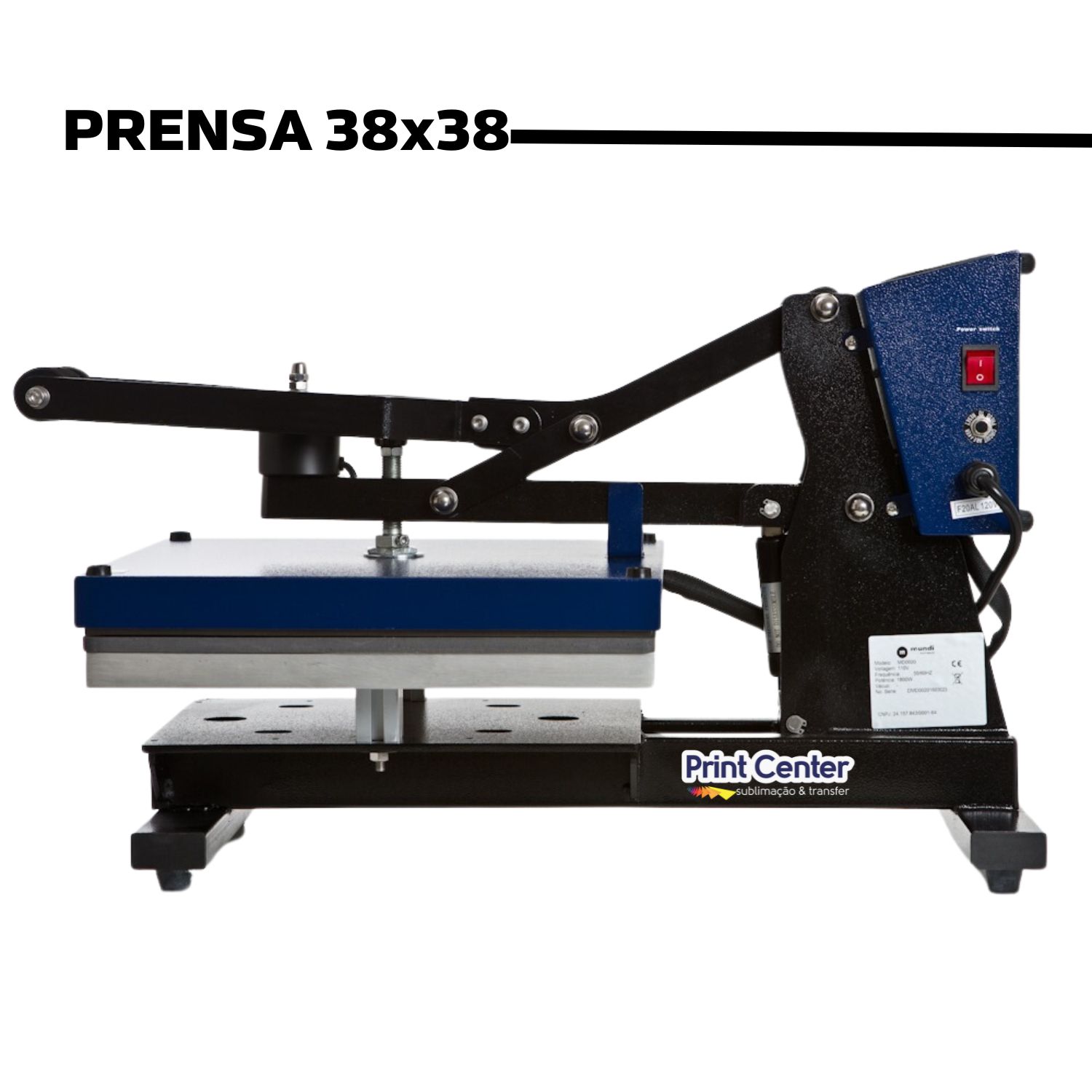 Prensa Térmica Plana com Gaveta 38x38 Premium