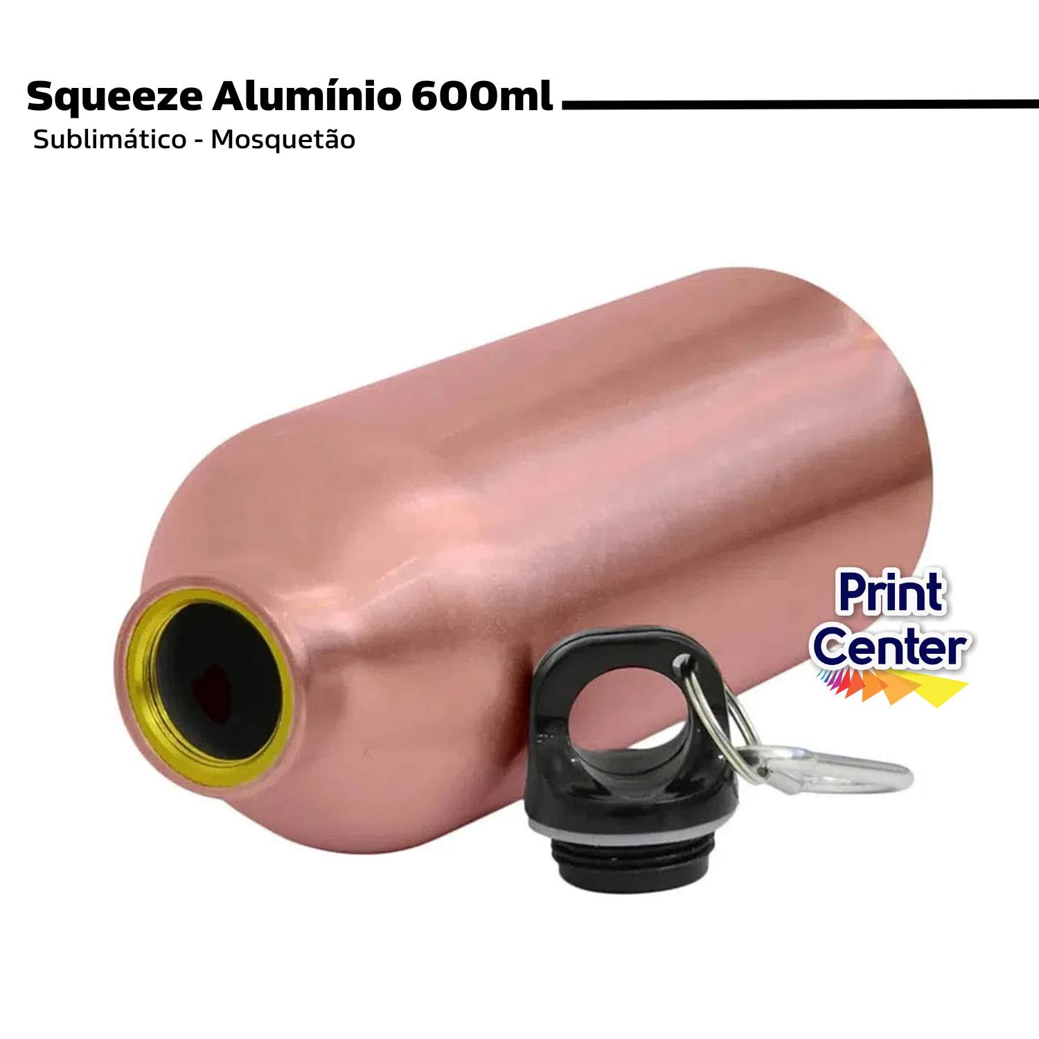 Squeeze Alumínio p/ Sublimação 600ml - Mosquetão