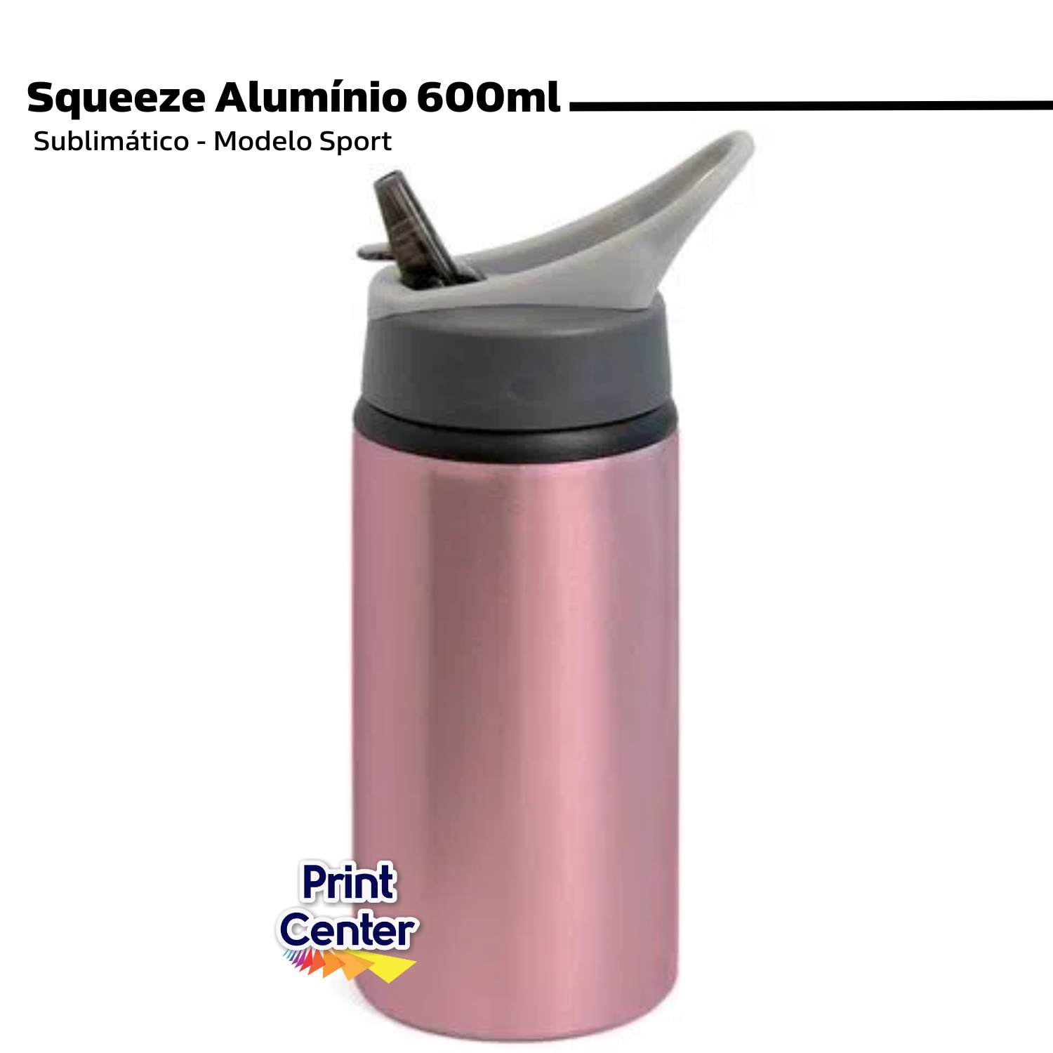 Squeeze Alumínio p/ Sublimação 600ml - Tampa Sport