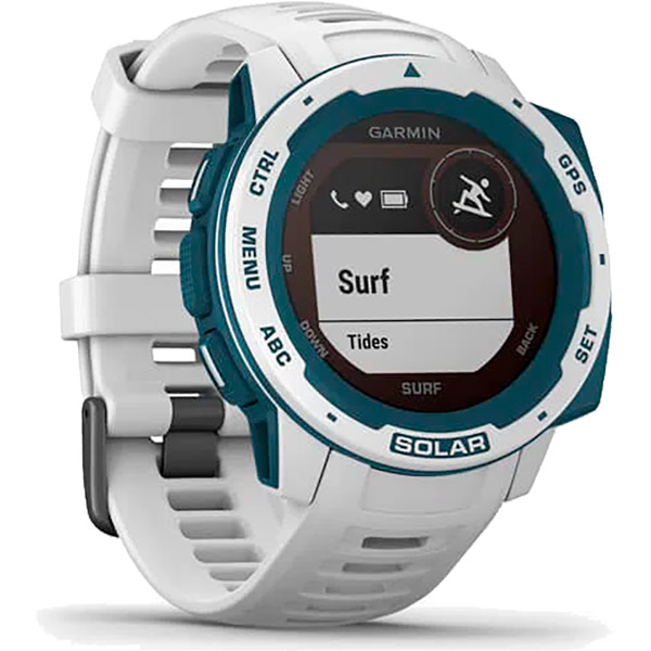 Monitor Cardíaco de Pulso GPS Garmin Instinct Solar Surf Branco - TREINIT 