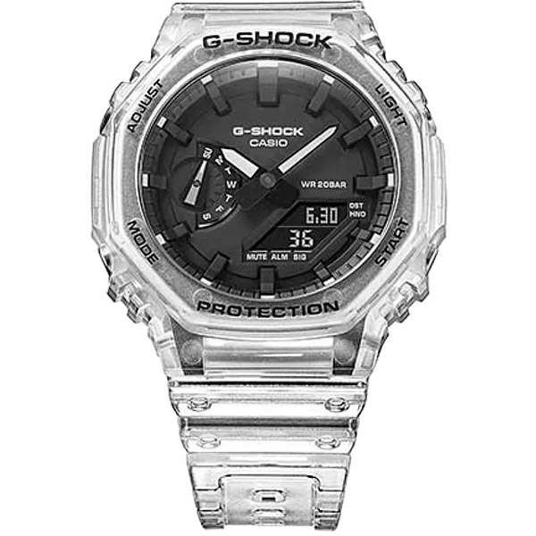 Relógio Casio G-Shock GA-2100SKE-7ADR Série Transparent Pack Carbon Core Guard - TREINIT 