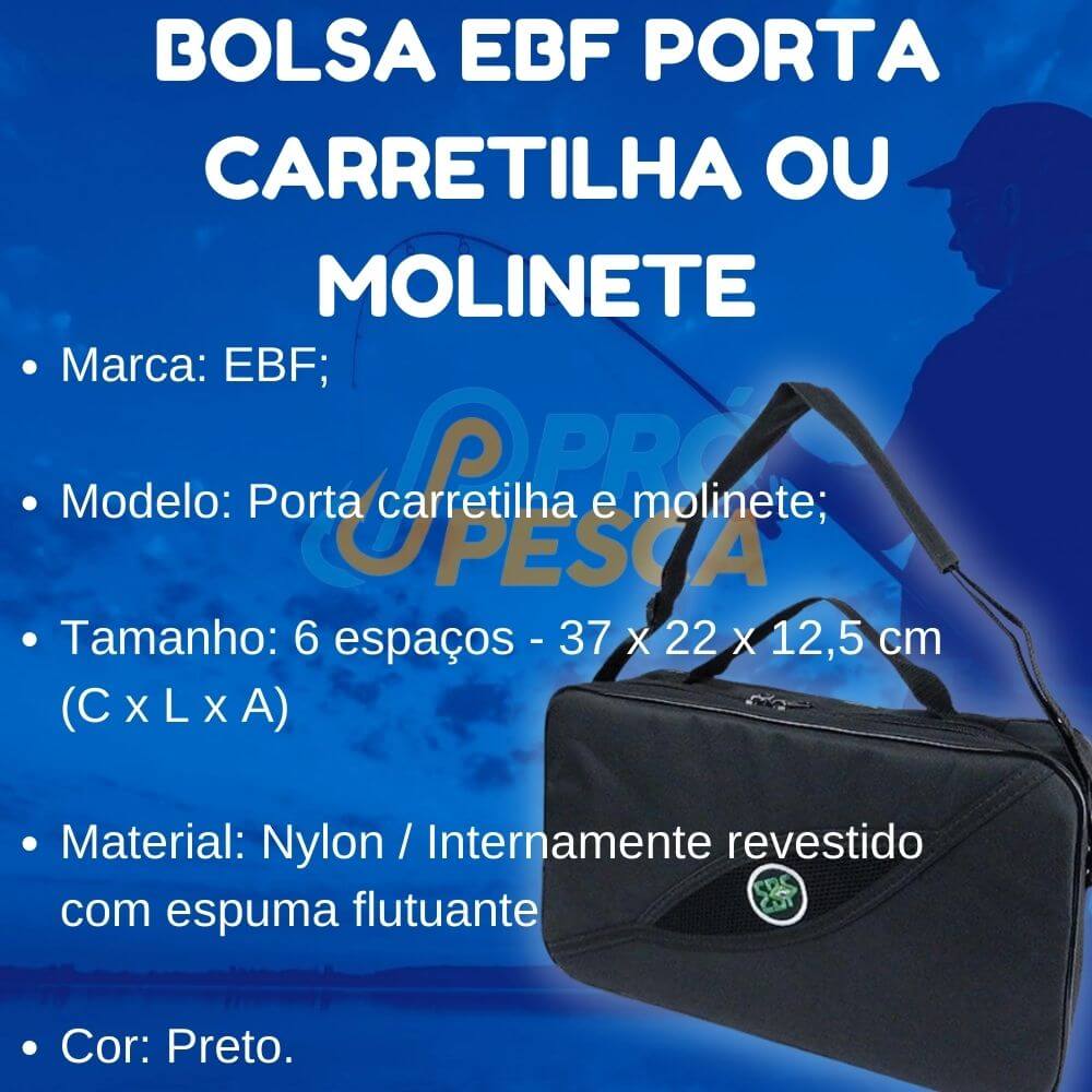 Bolsa Ebf Porta Carretilha ou Molinete com 6 Espaços - Foto 6