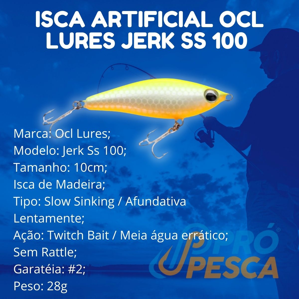 Isca Artificial Ocl Lures Jerk Ss 100 - Foto 0