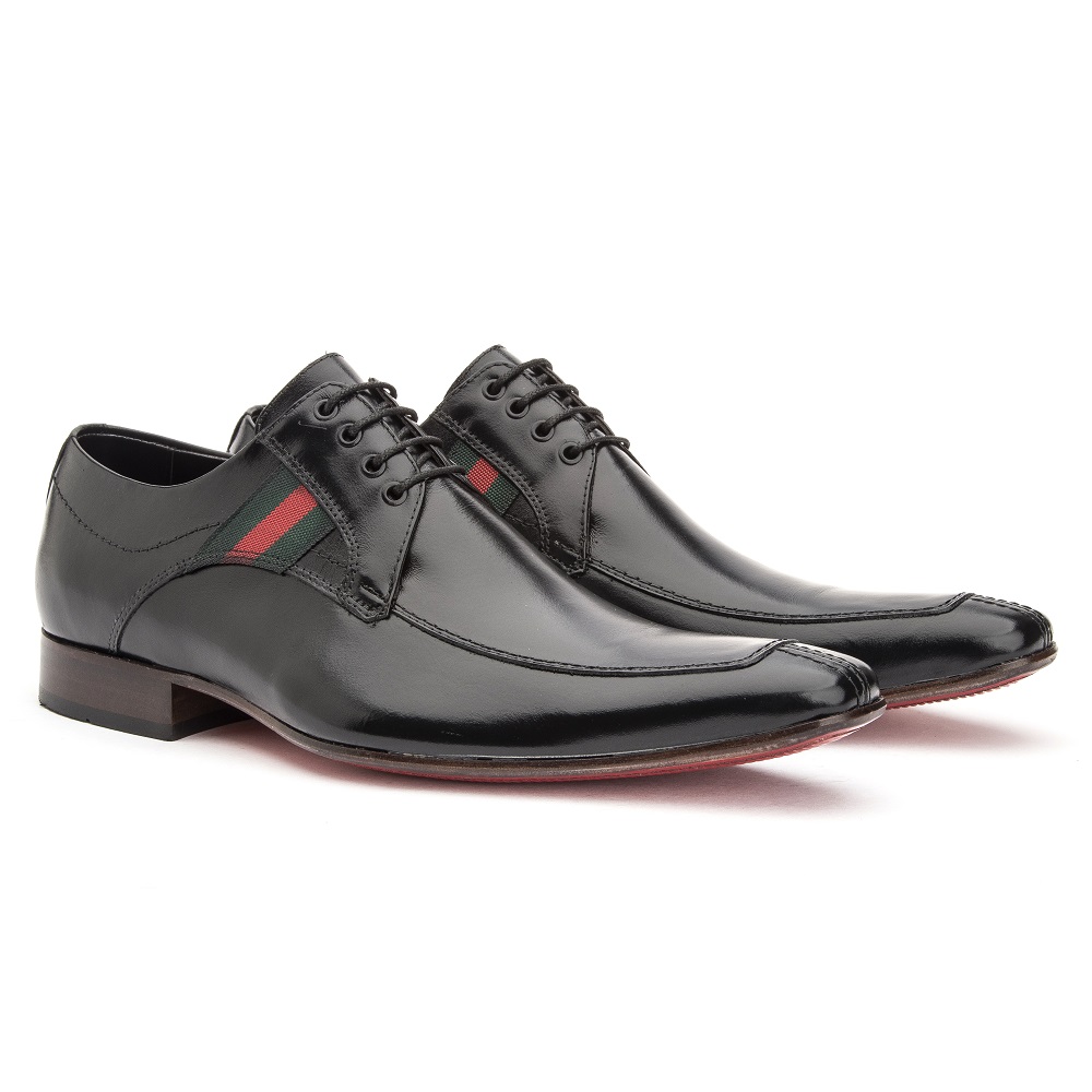 Sapato social em couro legítimo premium italiano na cor preta