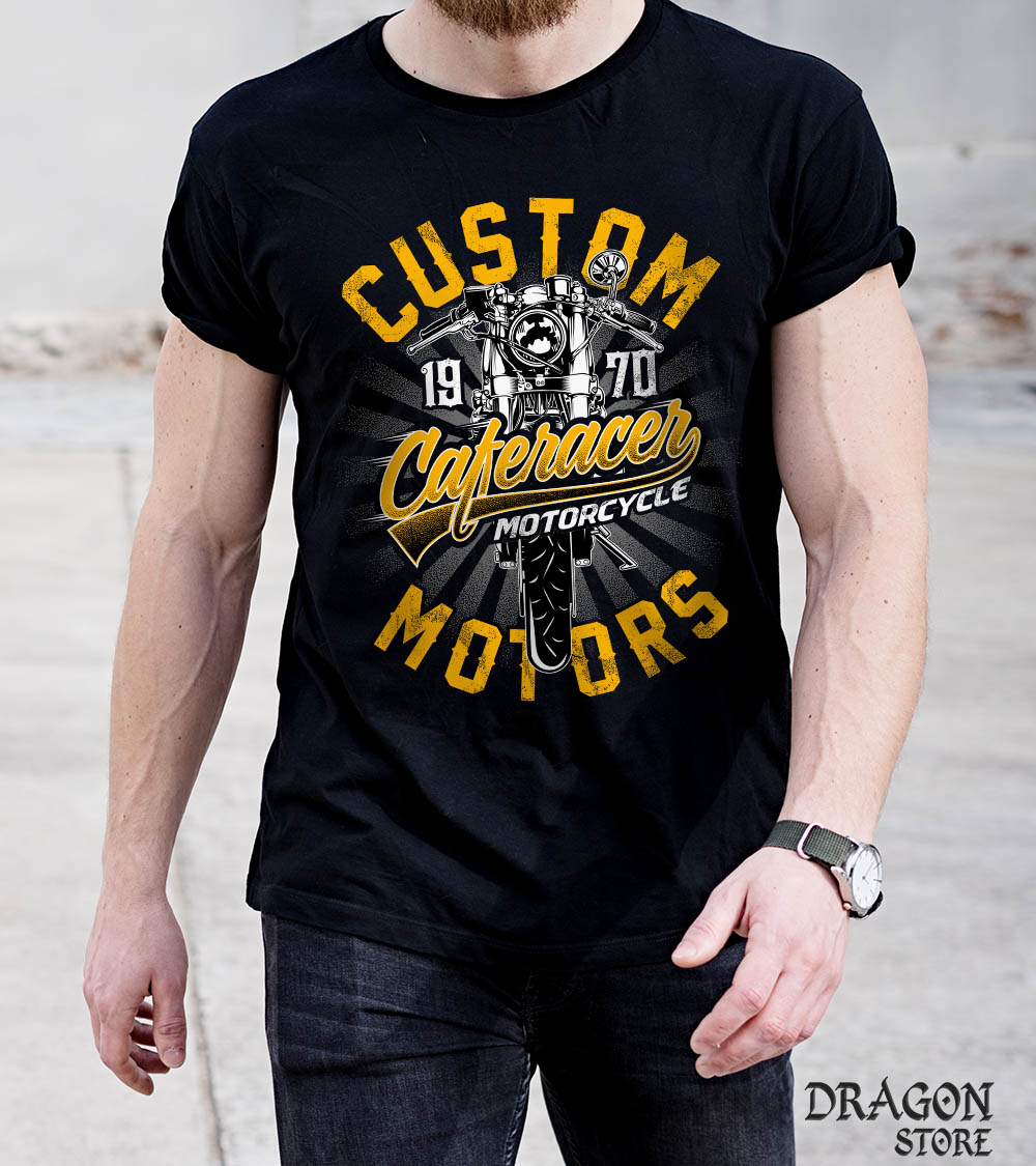 Camiseta Caferacer custom - Motociclista Moto motoqueiro  - Dragon Store