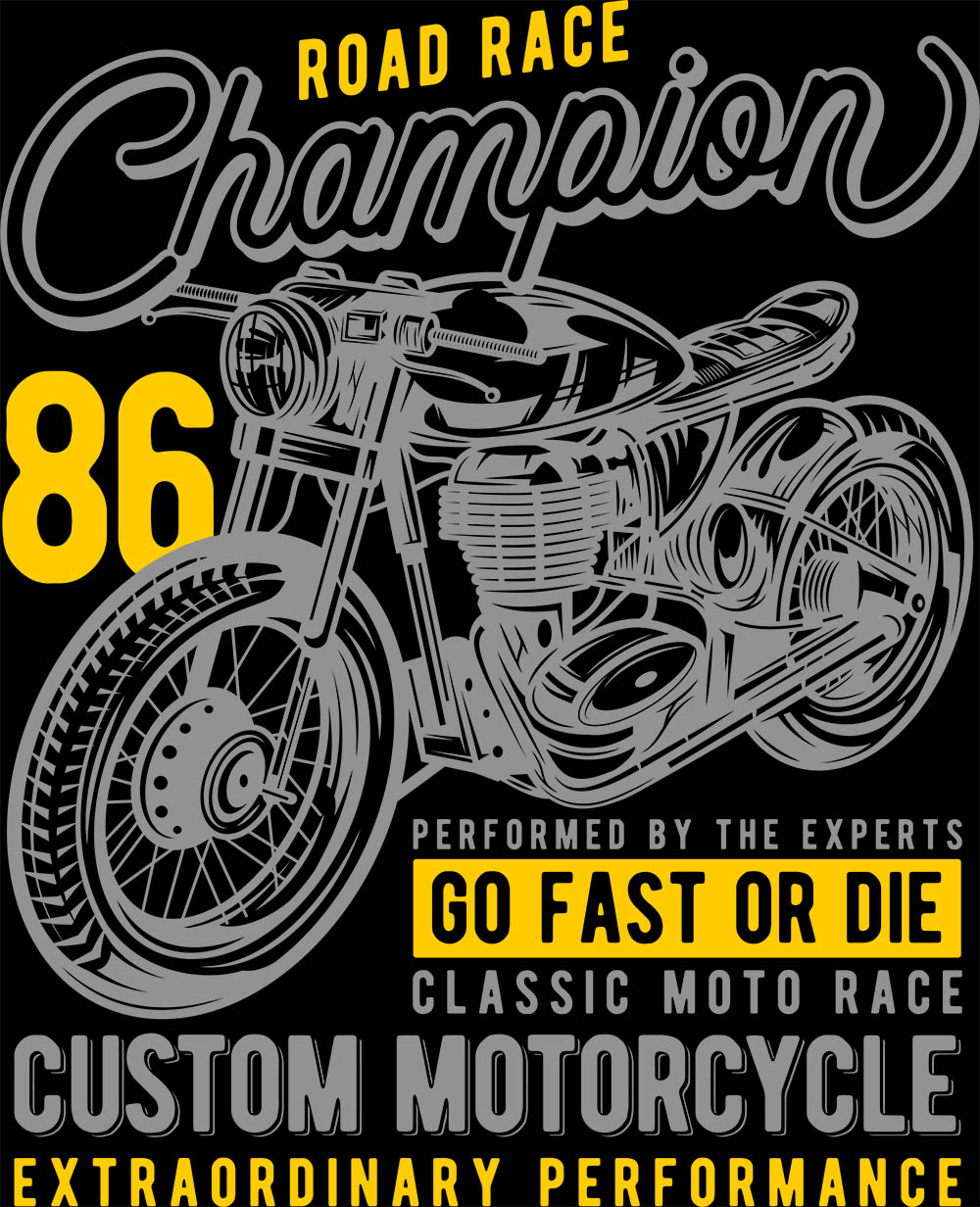 Camiseta road race champion - Motociclista Moto motocicleta  - Dragon Store